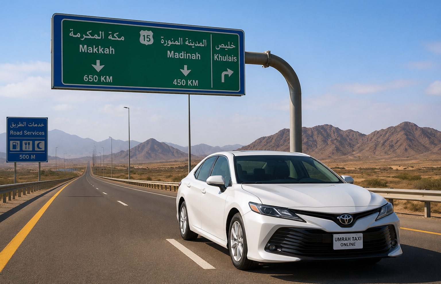Makkah to Madinah taxi private transfer for Umrah pilgrims